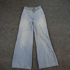 Vintage Levis Flare Jeans Womens 25x27 Light Wash Wide Leg High Rise Denim